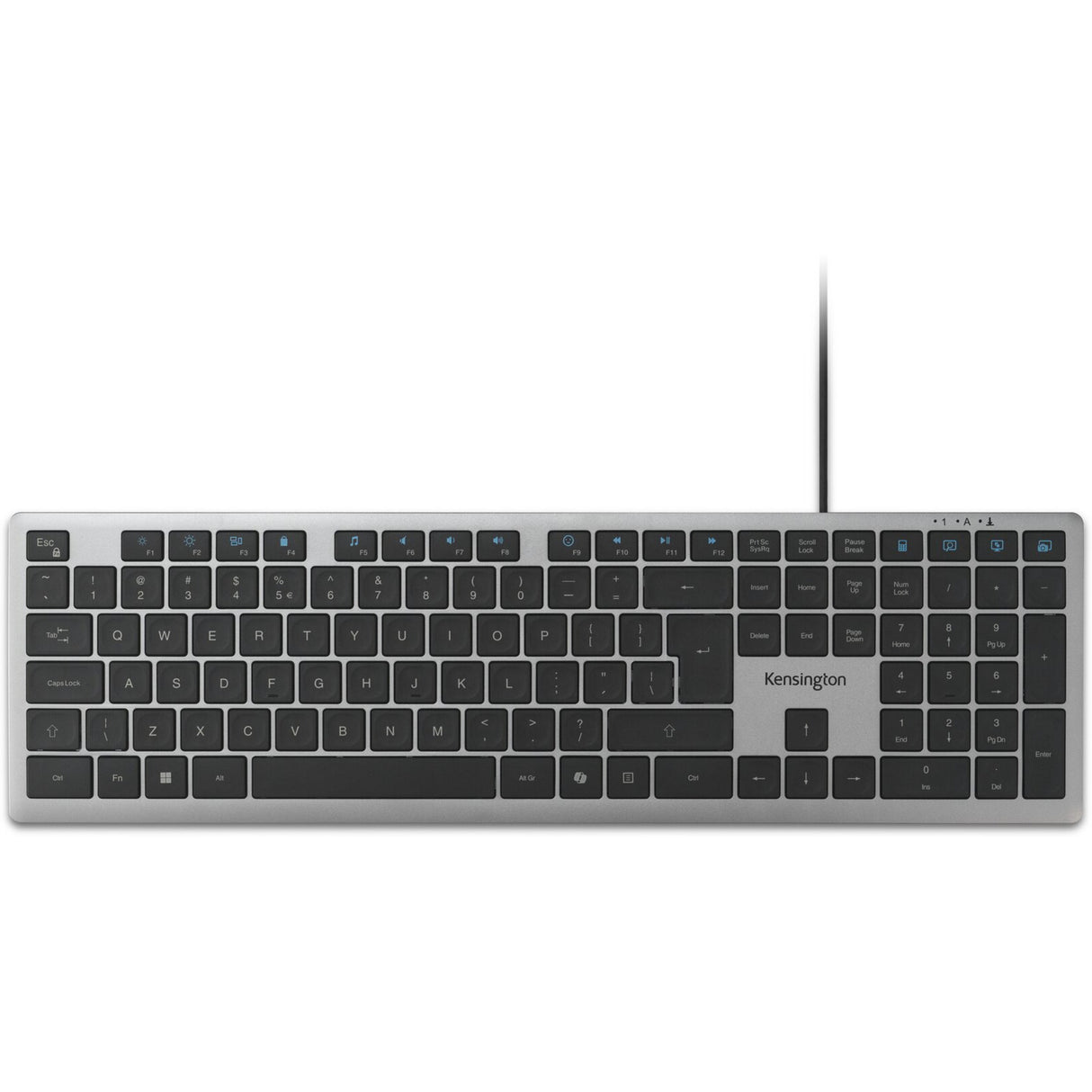 Kensington KB515 EQ USB-C USB-A kabelgebundene Tastatur (grau, US-internationales Layout (QWERTY), Scherenschalter, 100 %)