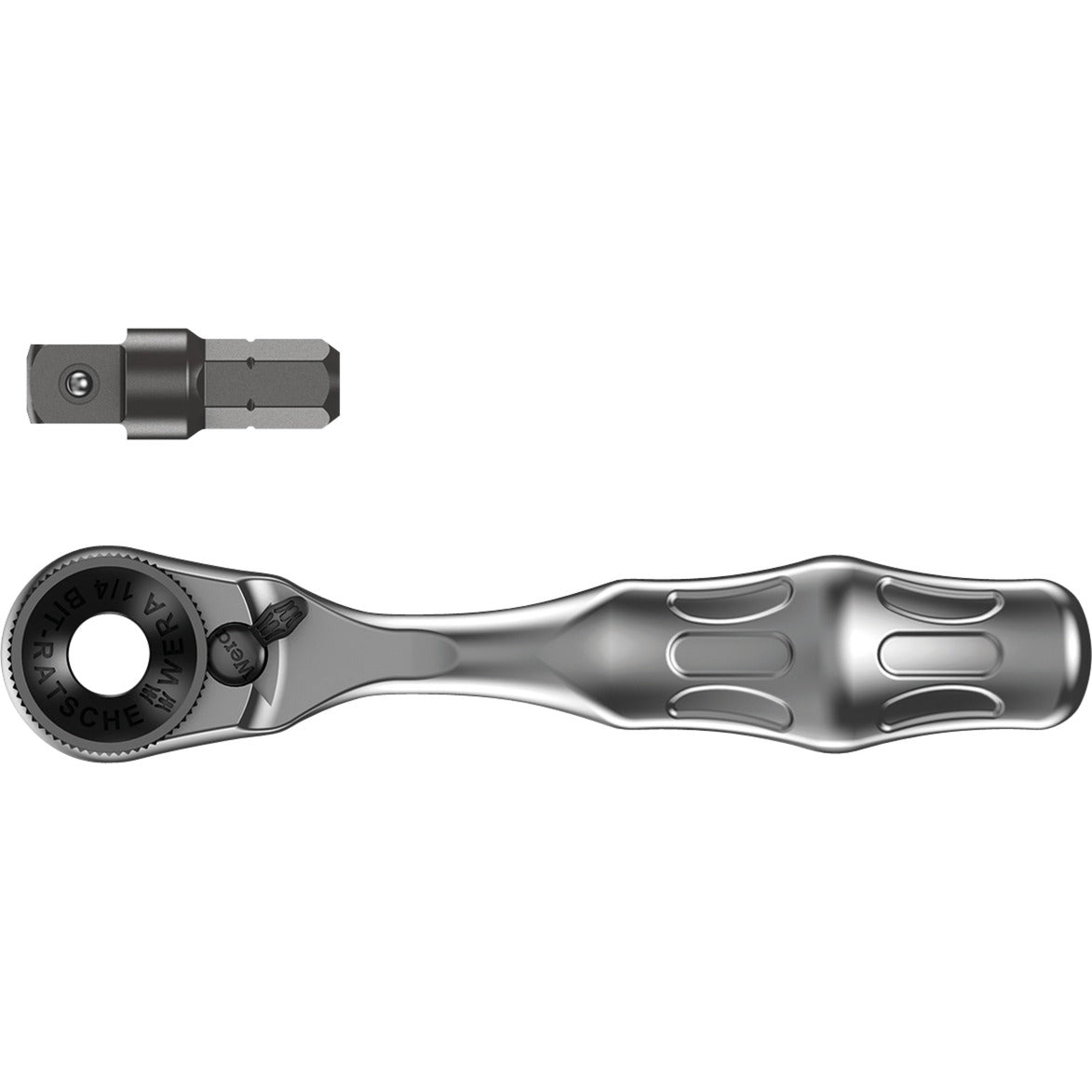 Wera 8001 Bit-Ratsche ¼ SB mit ¼ Adapter, 2-teilig – 1 Stück – 05073230001