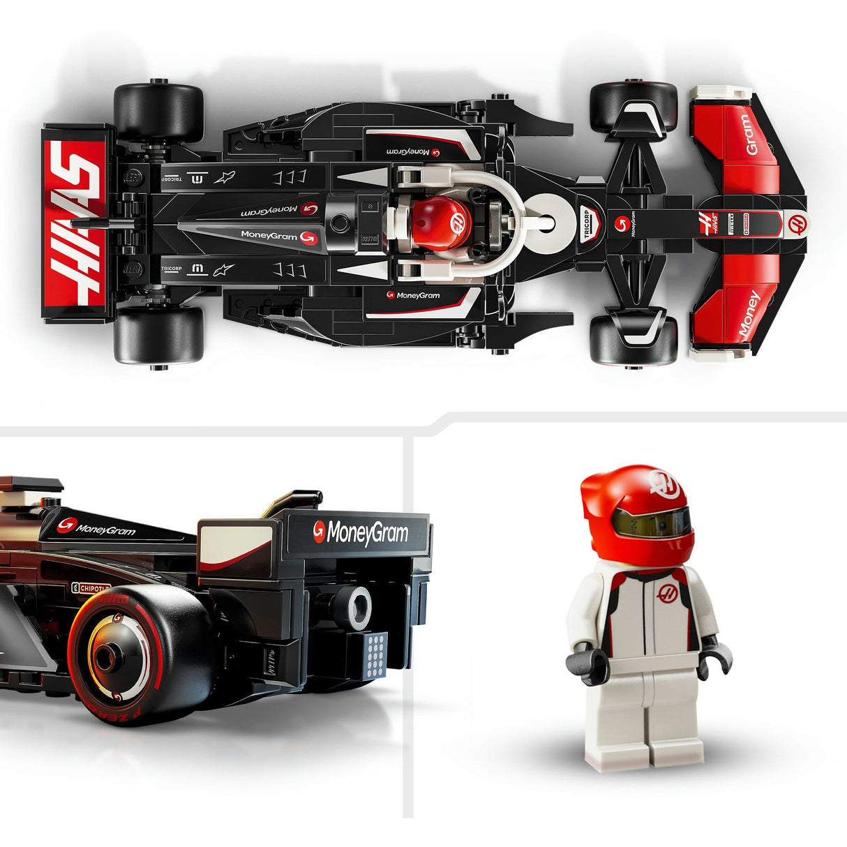 Lego Speed Champions 77250 Moneygram Hare F1 Team VF-24 Rennwagen