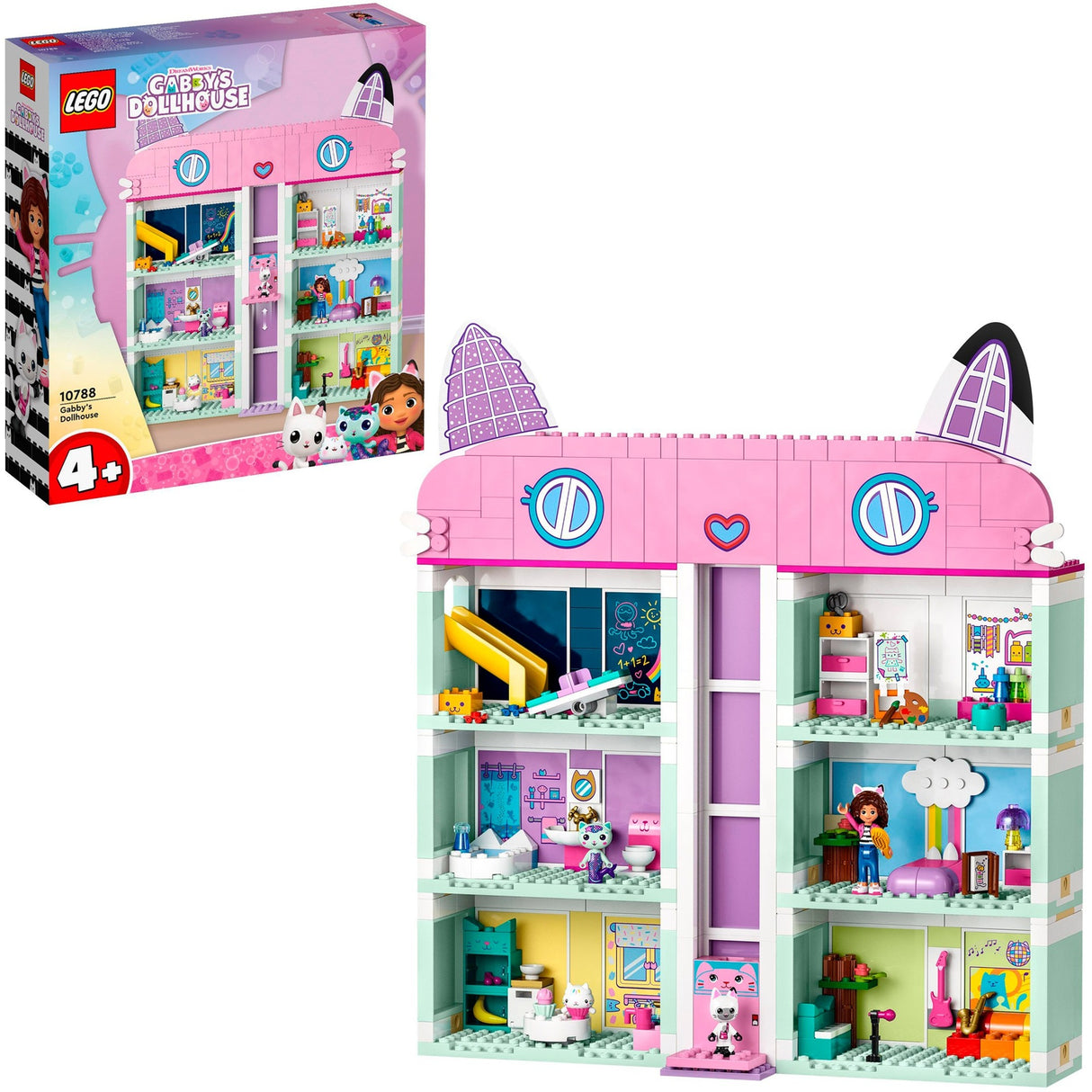 Lego Gabbys Puppenhaus, Gabbys Puppenhaus, Spielzeug, Spielzeug mit 4 Minifiguren und Zubehör für Kinder ab 4 Jahren – 10788