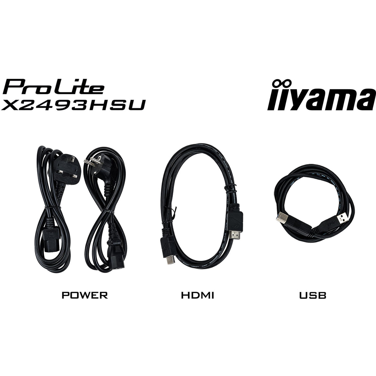 Iiyama prolite x2493hsu-b1 23.8 monitor (zwart (mat), 120 hz, hdmi, displayport, usb, audio)