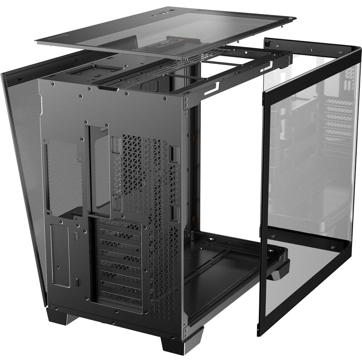 Antec C8 Curve Wood Midi-Tower-Gehäuse (schwarze Holzfarbe | 2x USB-A | 1x USB-C | gehärtetes Glas)