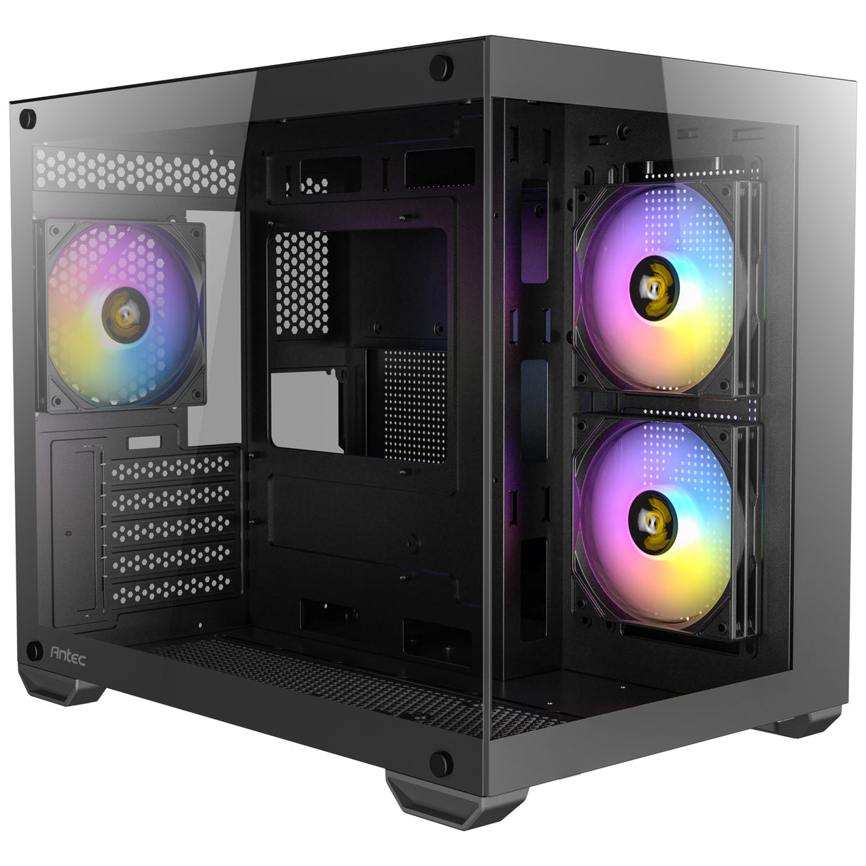 Antec cx600m argb Mini-Tower-Gehäuse (schwarz | 3x USB-A | gehärtetes Glas)