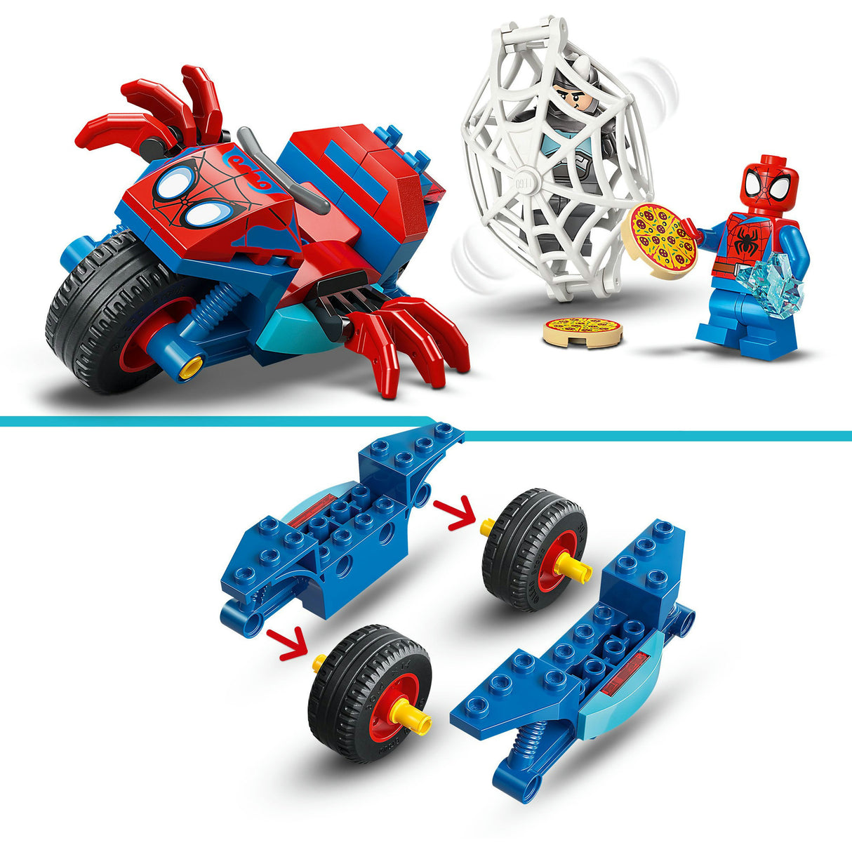 Lego Marvel 11206 Spidey auf seinem Motorrad vs. Nashorn
