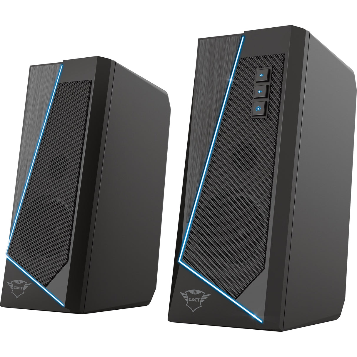 Trust GXT 609 Zoxa RGB-beleuchtetes Lautsprecherset PC-Lautsprecher (schwarz, RGB-LED)