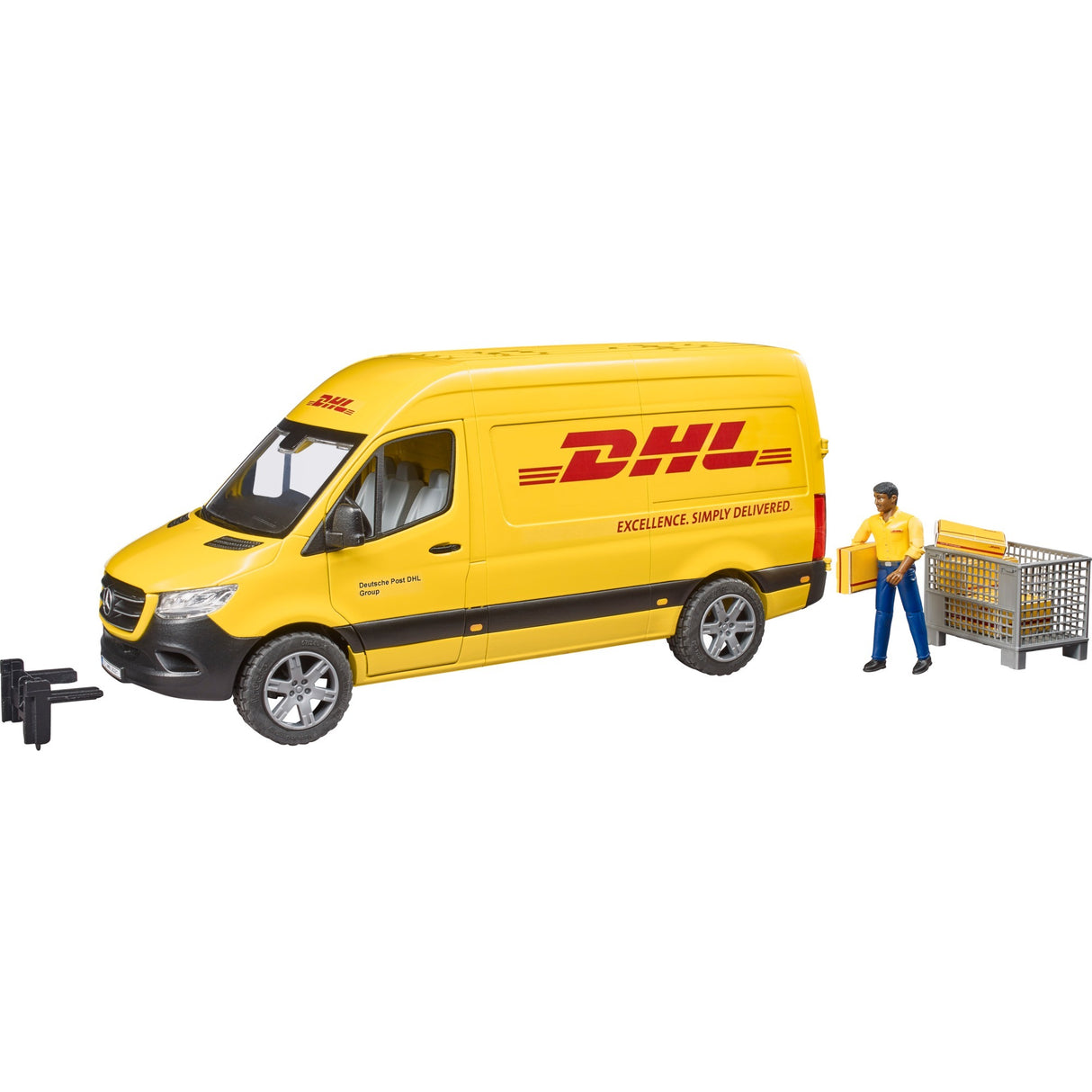 BRUDER MB Sprinter DHL mit dem Regisseur