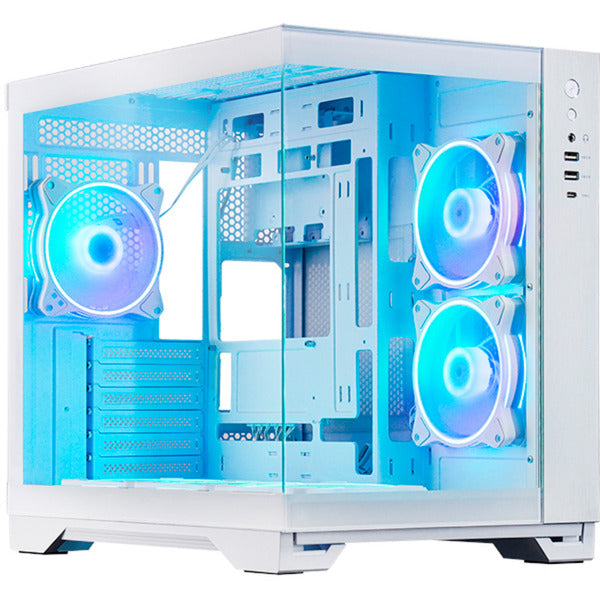 Chieftec Visio Midi Tower Gehäuse (weiß | 2x USB-A | 1x USB-C | RGB | gehärtetes Glas)