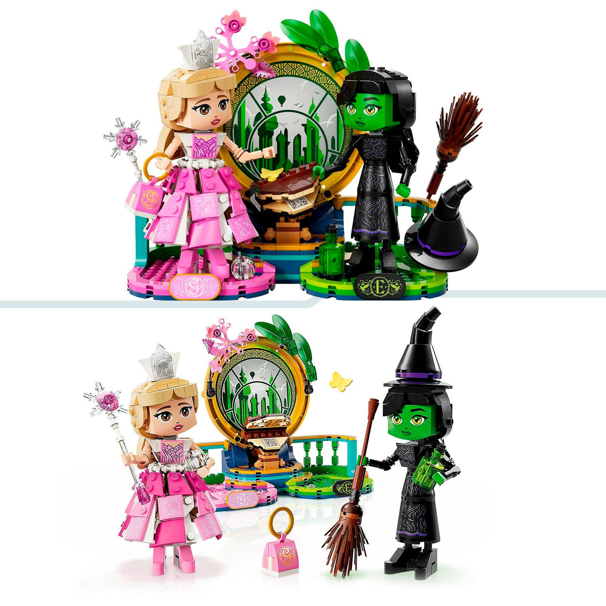 Lego 75682 böse Elphaba- und Glinda-Figuren