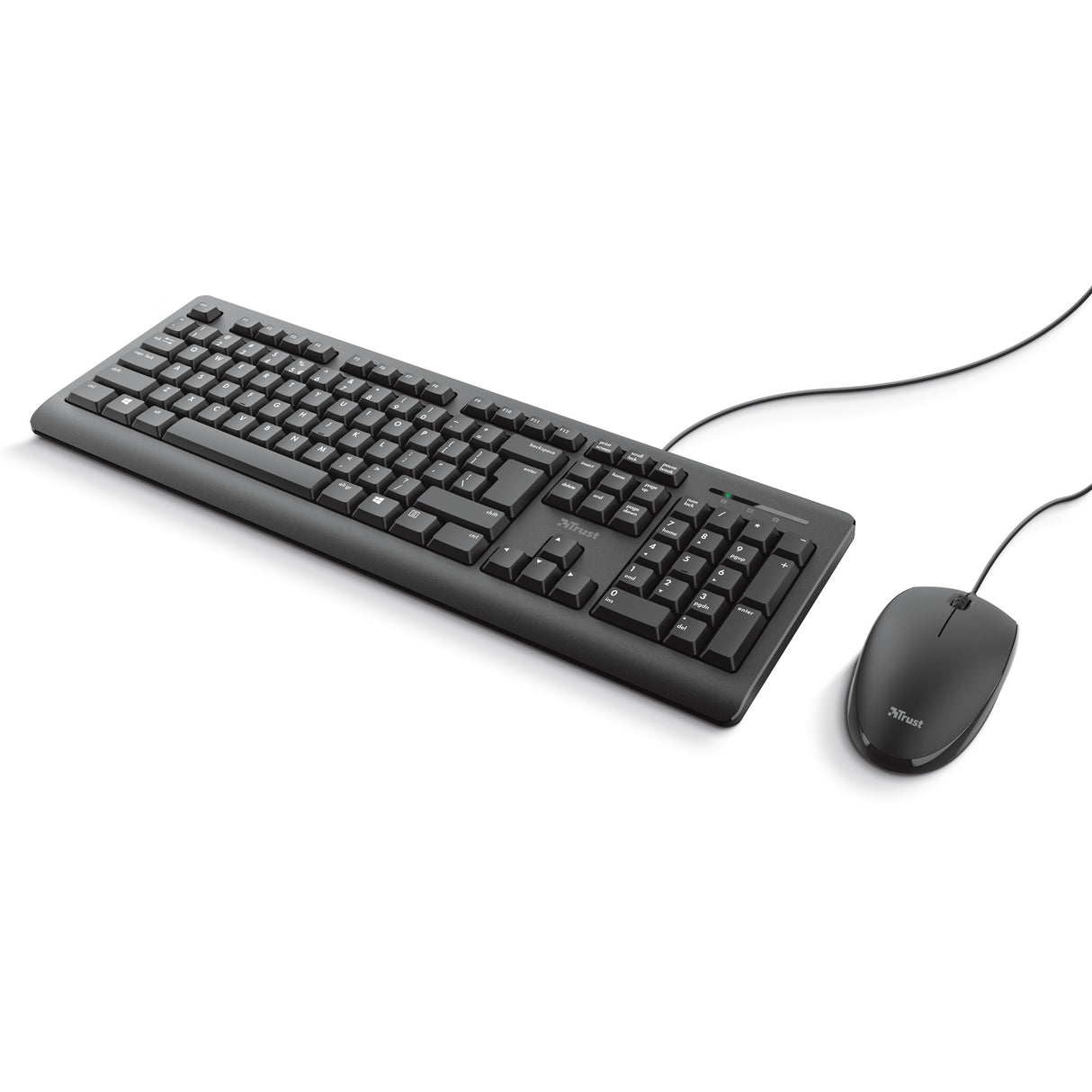 Trust Primo Tastatur-Maus-Set, Desktop-Set (schwarz, US-Layout, Membran)