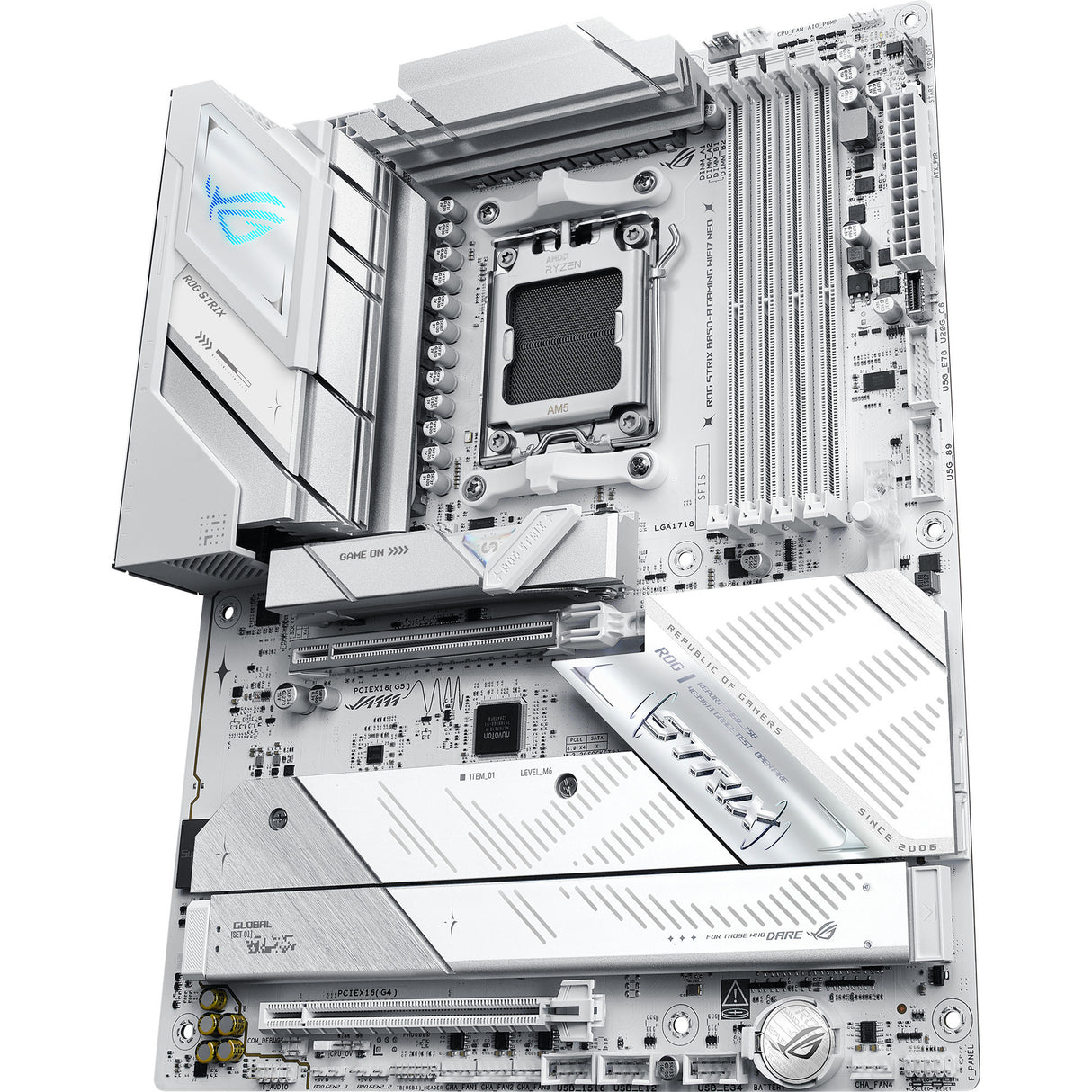 Asus rog strix b850-a gaming wifi7 neo socket am5 moederbord (wit, 5gb-lan, wi-fi 7, bt 5.4, sound, atx)