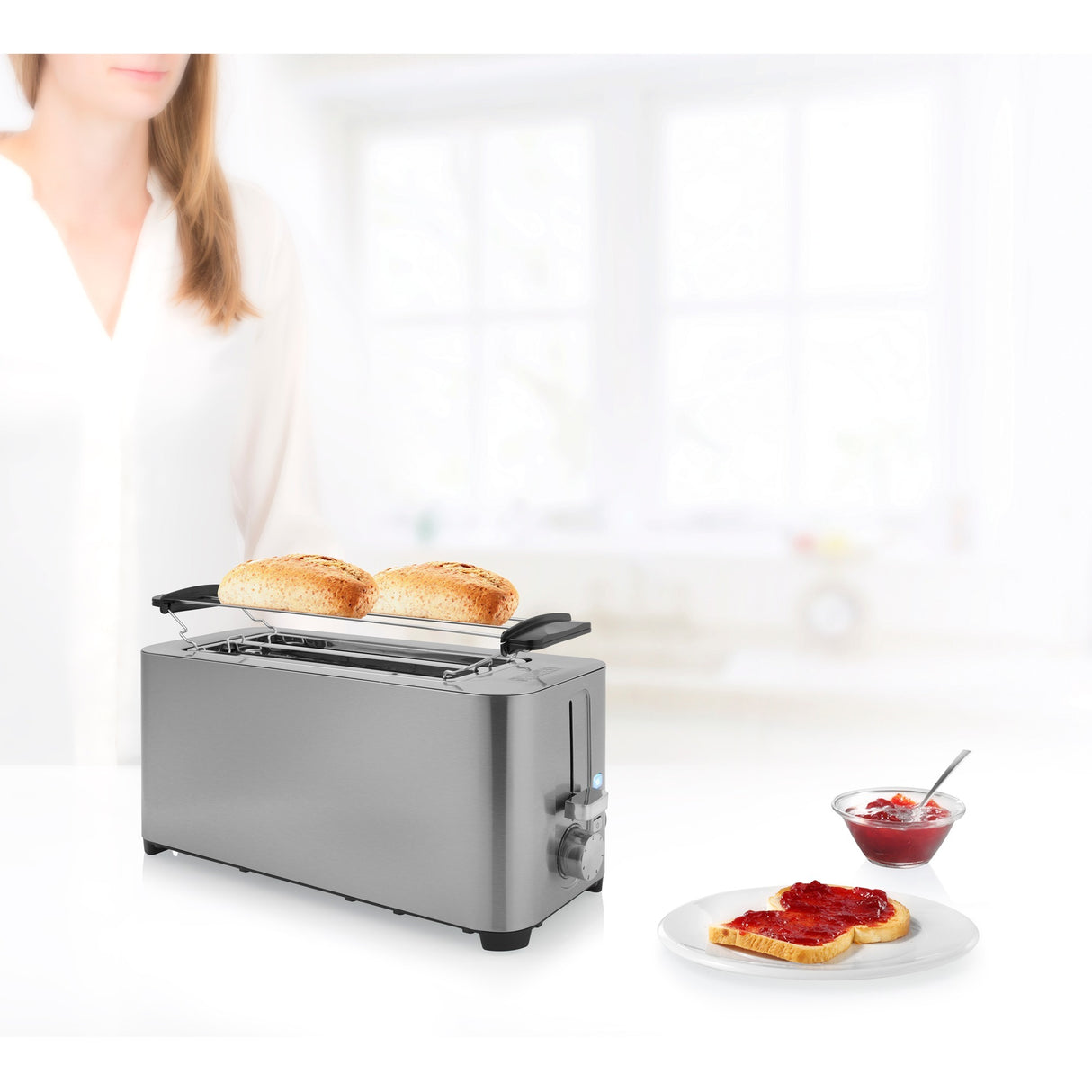 Prinzessin 142402 Edelstahl -Toaster 2 lange Schloss