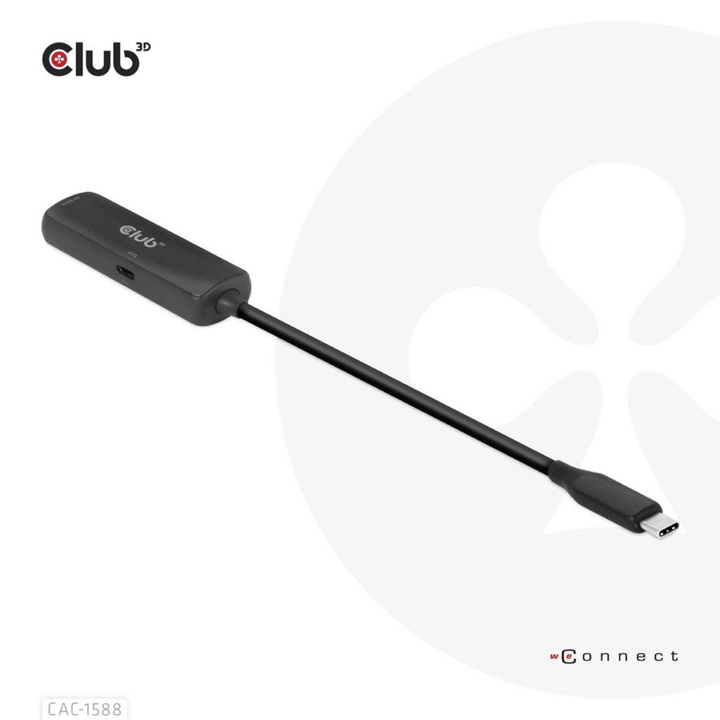 Club 3d usb-c naar hdmi 2.1+ pd 3.0 100 watt adapter (zwart)