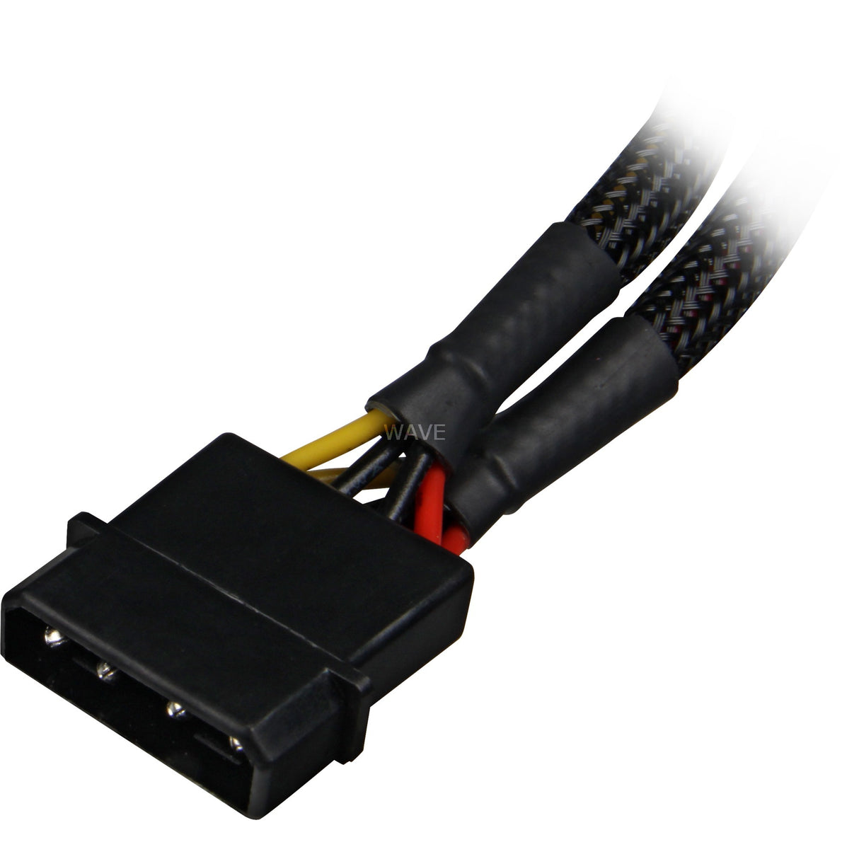 Sharkoon 5,25 4-Pin (Stecker) auf 5,25 4-Pin (Buchse) Y-Strom-Splitterkabel (schwarz, 6 Zoll)