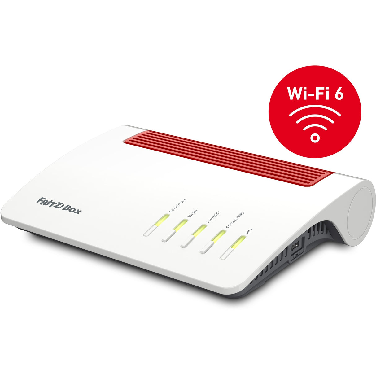 Fritz! Box 5590 Fiber Edition internationaler Router (weiß rot, Mesh-WLAN)