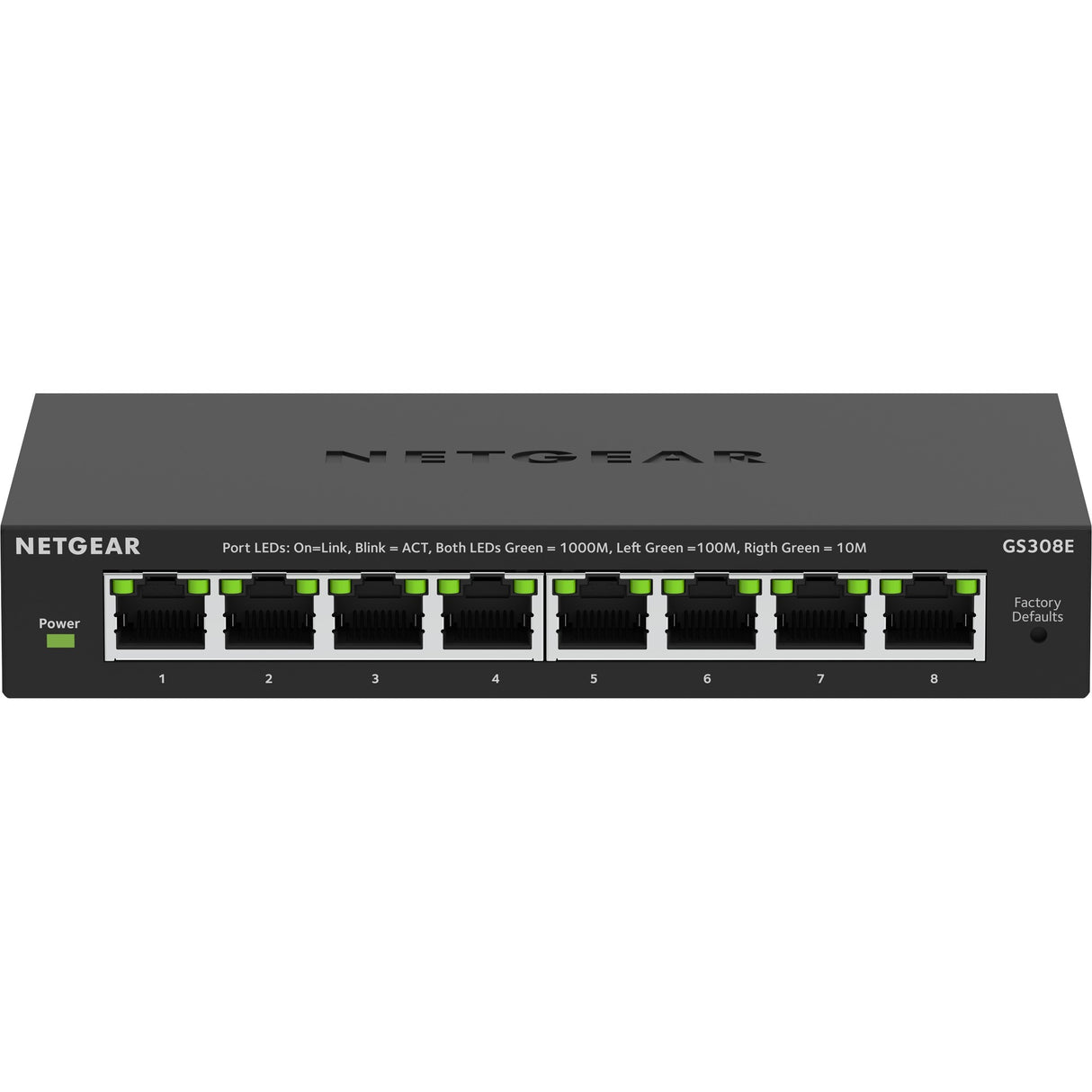 Netgear 8-Port Gigabit Ethernet Plus Switch (GS308EV4) (Schwarz)