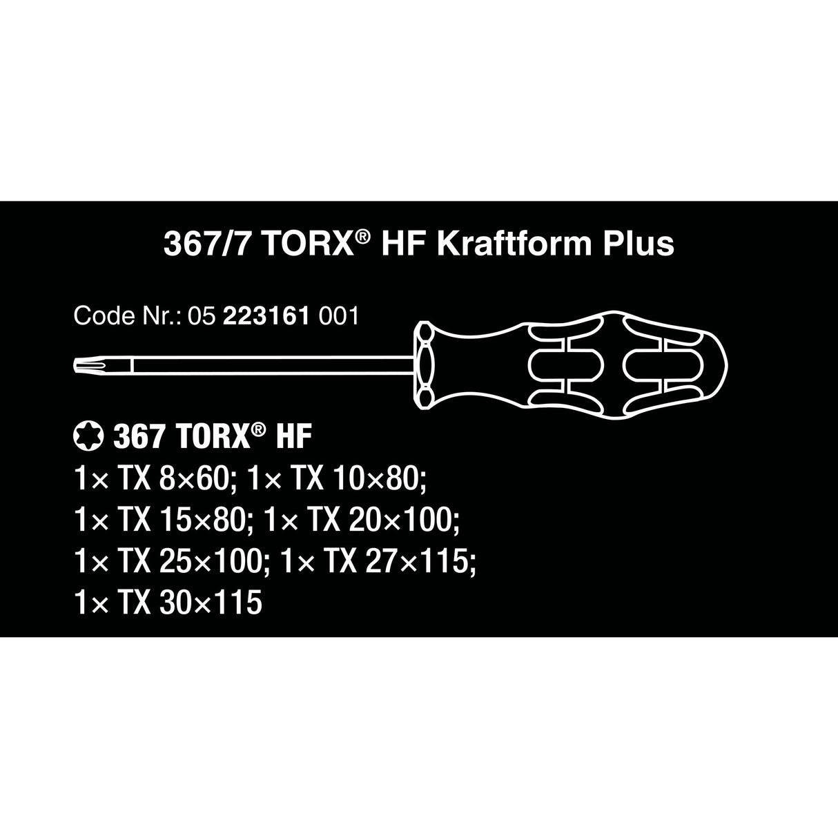 Wera 367 7 Torx HF Schraubendreher Set Kraftform plus +
