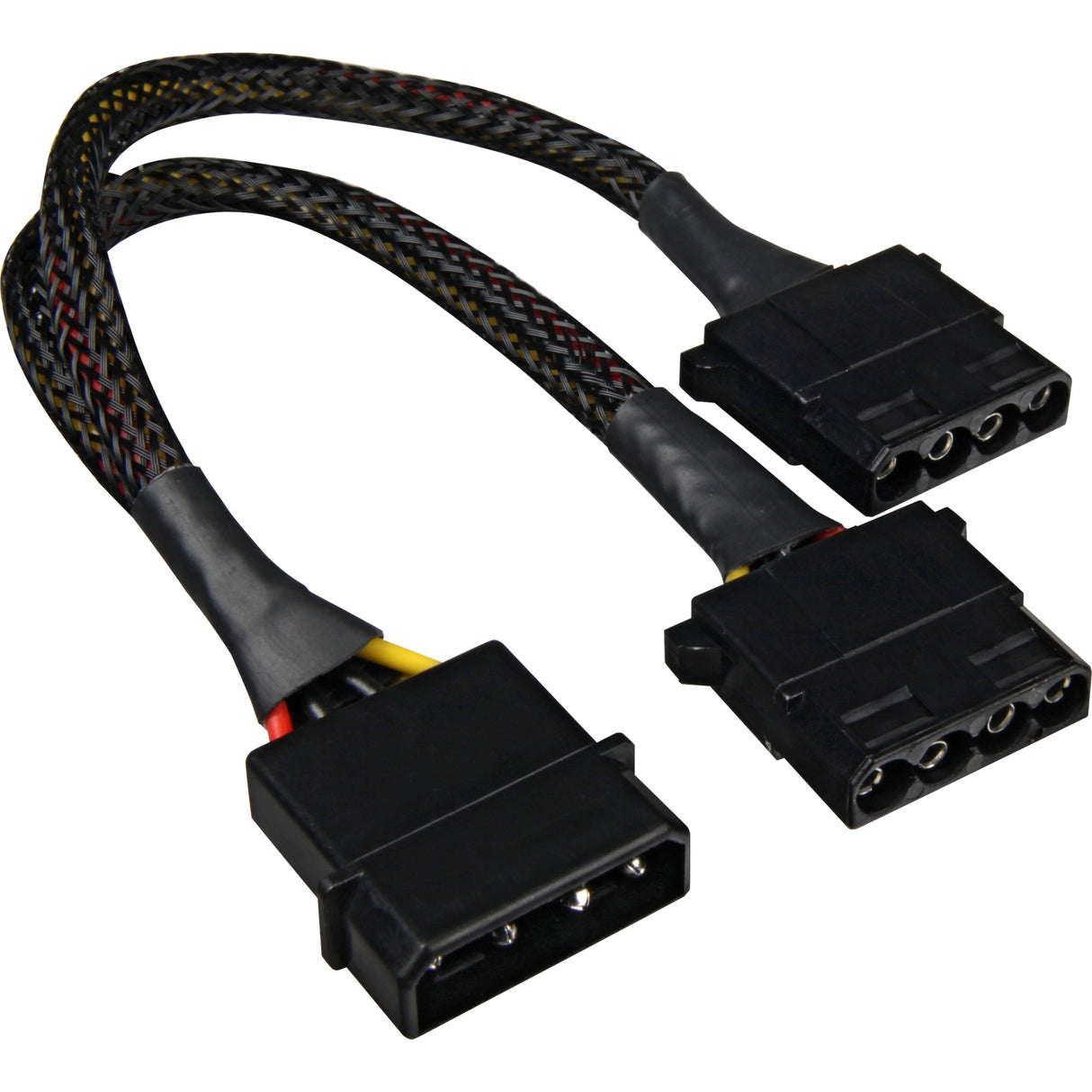 Sharkoon 5,25 4-Pin (Stecker) auf 5,25 4-Pin (Buchse) Y-Strom-Splitterkabel (schwarz, 6 Zoll)