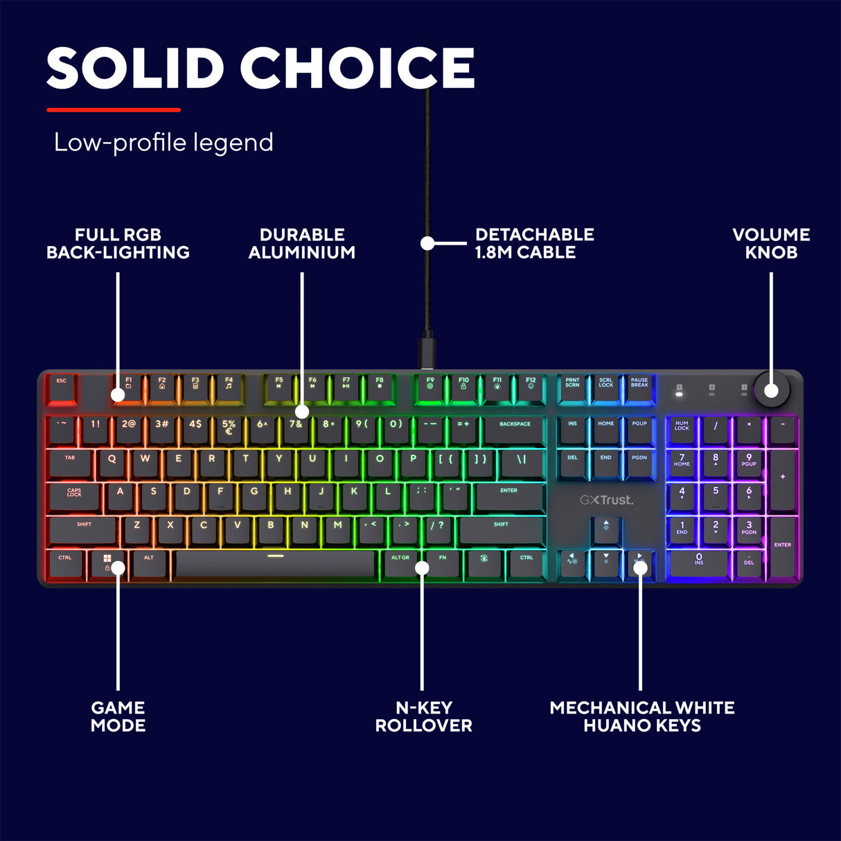 Trust GXT 866 Torix Hochwertige mechanische Gaming-Tastatur