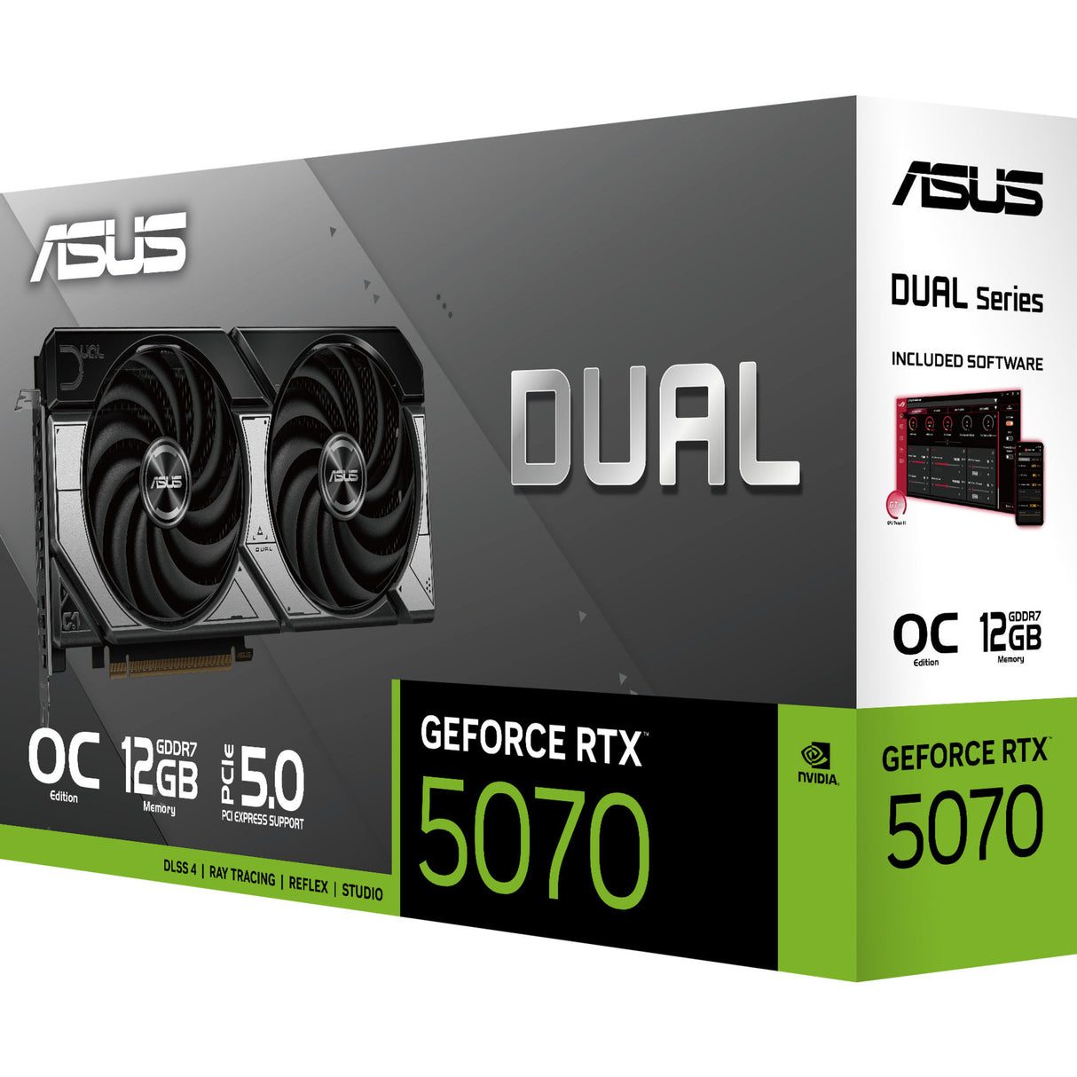 Asus Dual GeForce RTX 5070 OC Grafikkarte (DLSS 4, 3x Display Port, 1x HDMI 2.1)