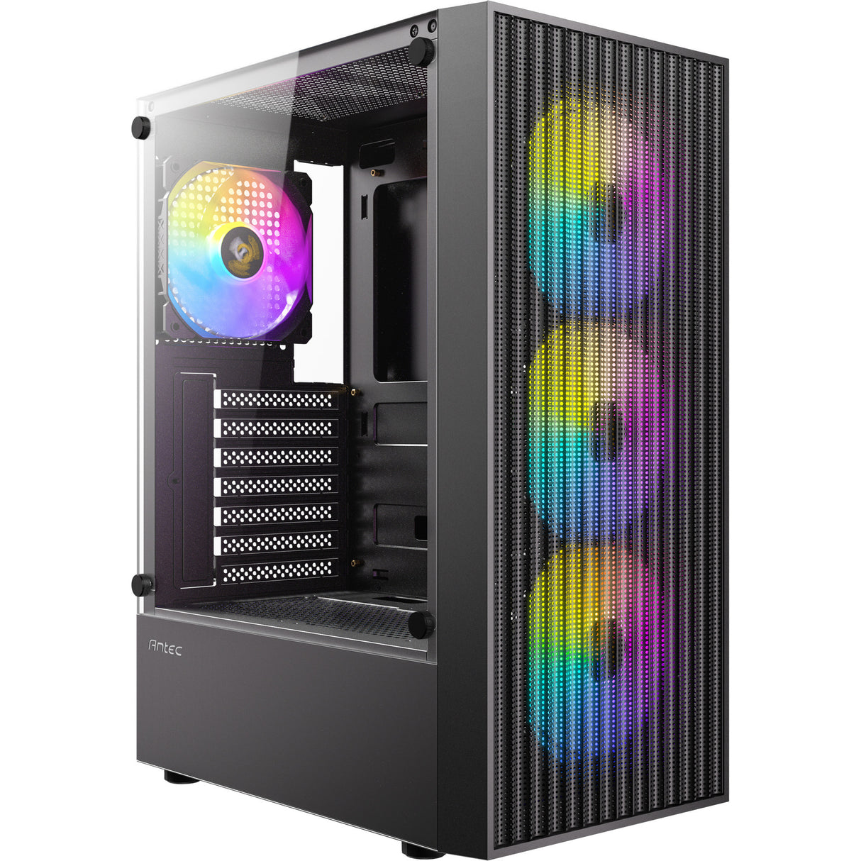 Antec Ax27 RGB Elite Midi-Tower-Gehäuse (schwarz | 3x USB-A | gehärtetes Glas)