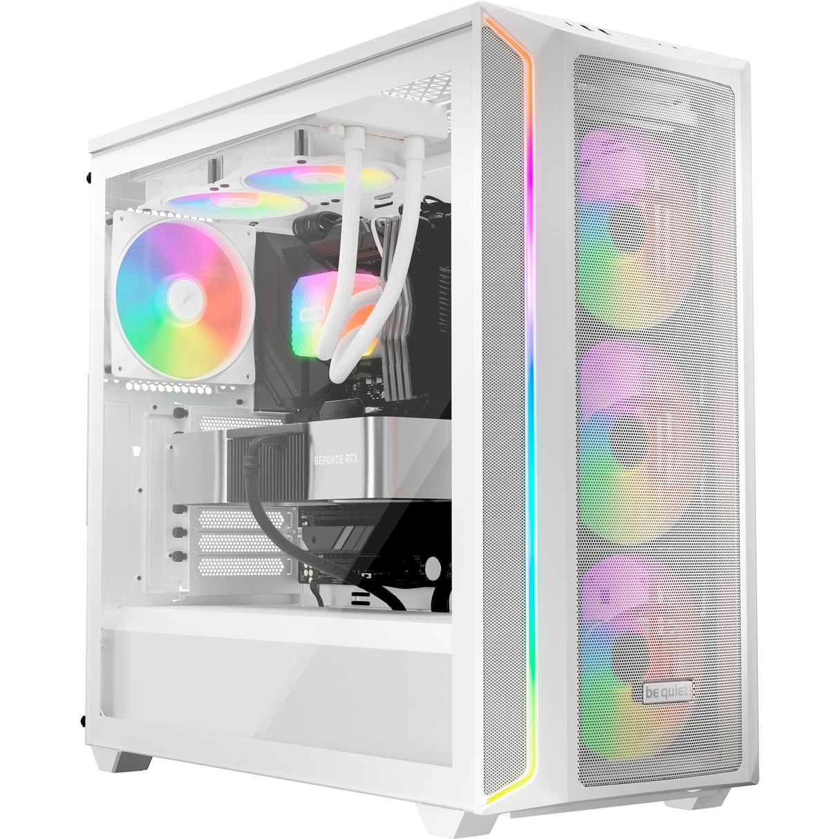 Ruhig sein! Light Wings lx pwm High-Speed-RGB-Gehäuselüfter (weiß, 3 Stück, 120 x 120 x 25 mm)