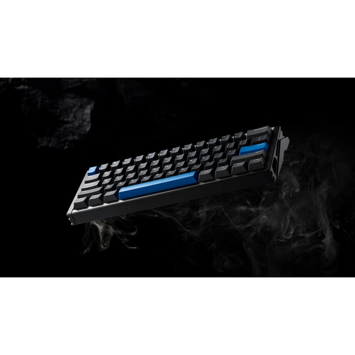 Iqunix ez60 magnetic switch gaming he keyboard (zwart, us lay-out (qwerty), gateron magnetic jade pro, 60%, rgb, double shot pbt keycaps)