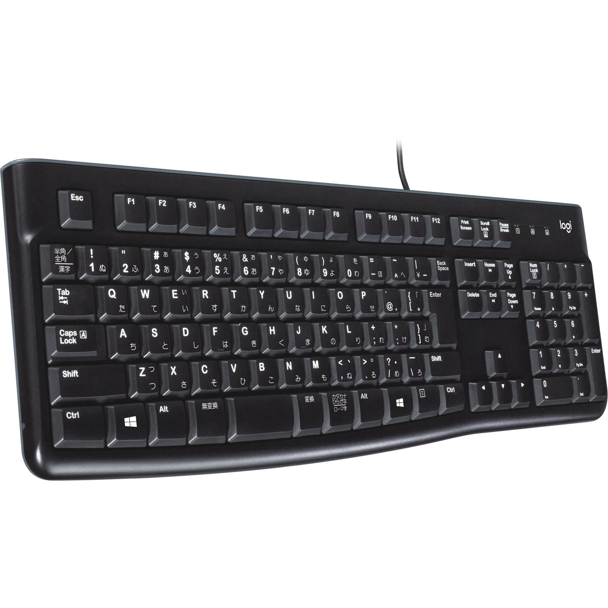 Logitech-Tastatur K120 für Unternehmen (Schwarz, EU-Layout (QWERTY), Gummikuppel, 100 %)