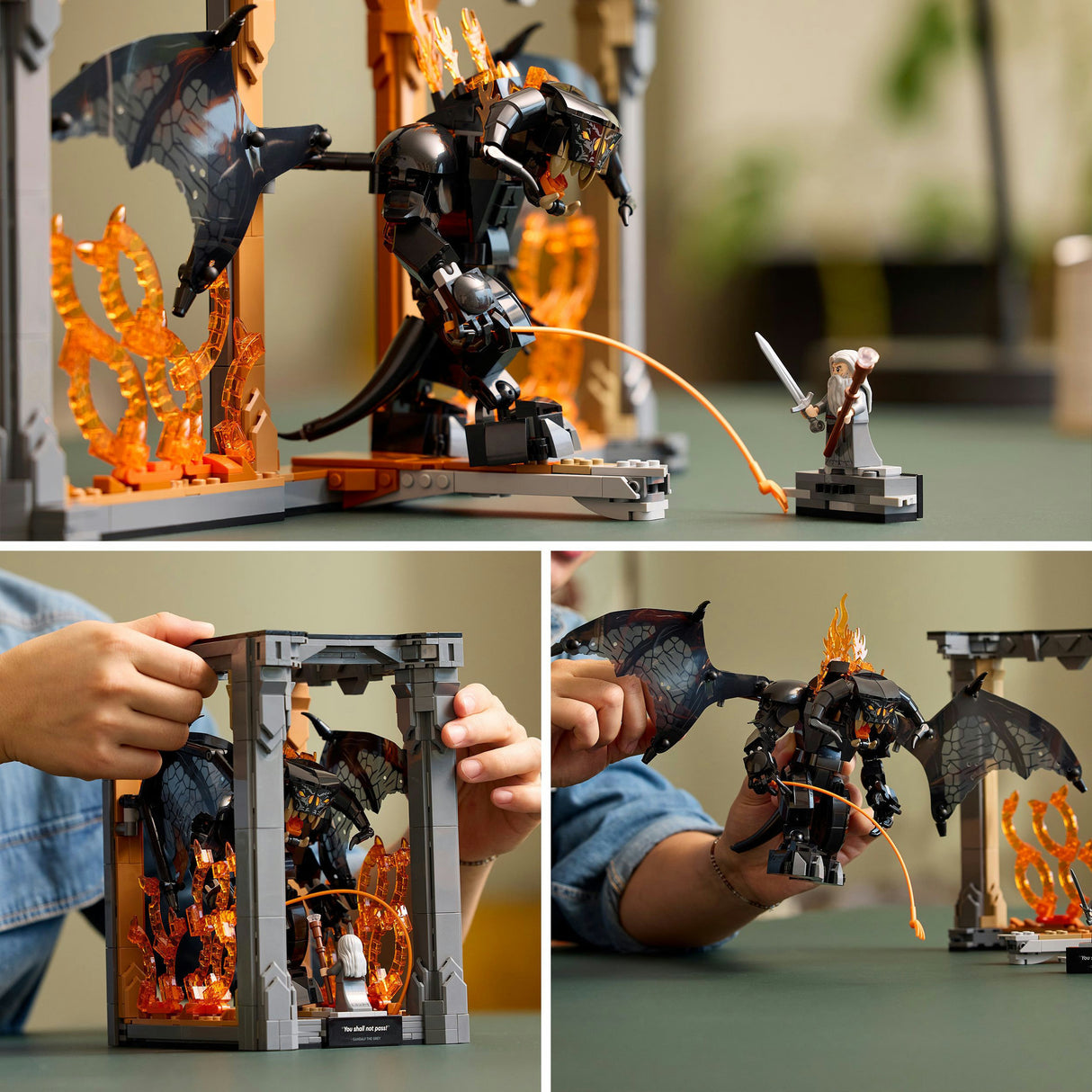 Lego Icons 10367 Buchstütze „Der Herr der Ringe Balrog“.