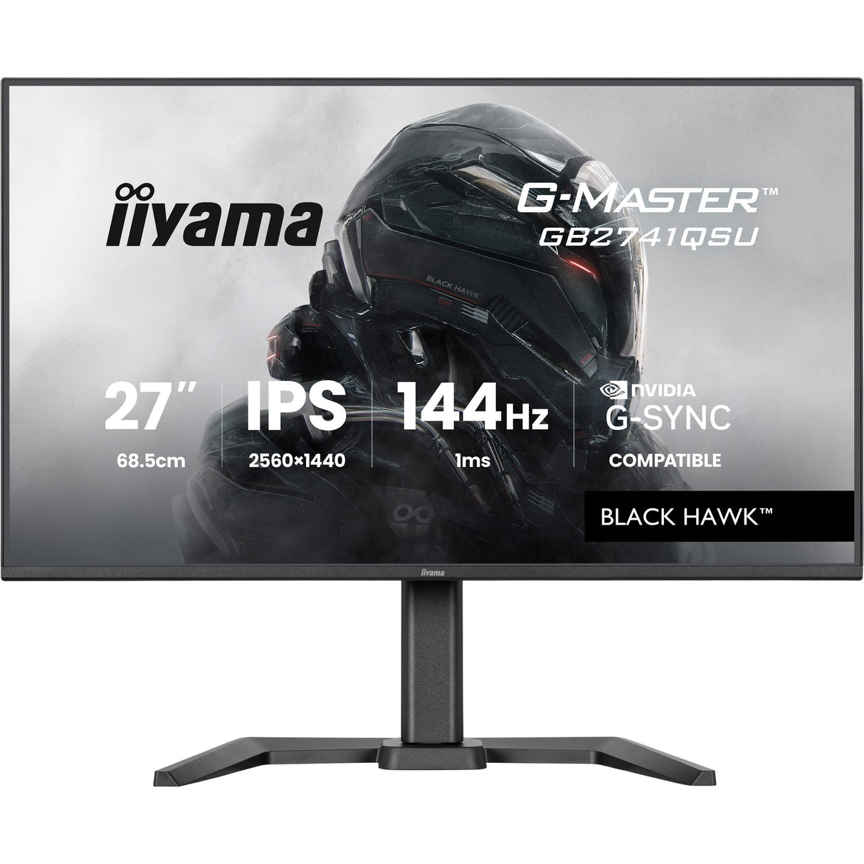 Iiyama G-Master Black Hawk GB2741QSU-B1 27 Gaming-Monitor (schwarz, HDMI, DisplayPort, 2x USB-A, USB-B, 144 Hz)
