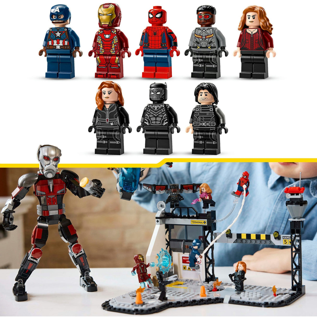 Lego Superhelden 76314 Captain America, Bürgerkriegs-Actionszene