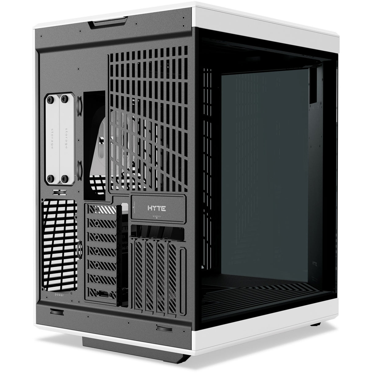 Hyte y70 touch infinite midi tower behuizing (wit zwart | 2x usb-a | 1x usb-c | tempered glass)