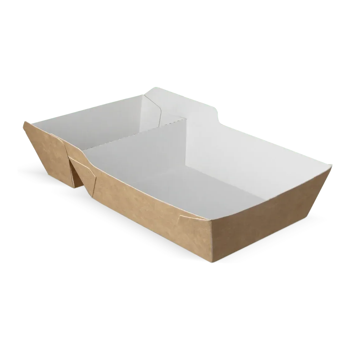 Takeaware frietbakje a20 bio kraft wit (a14+saus)(400 stuks)
