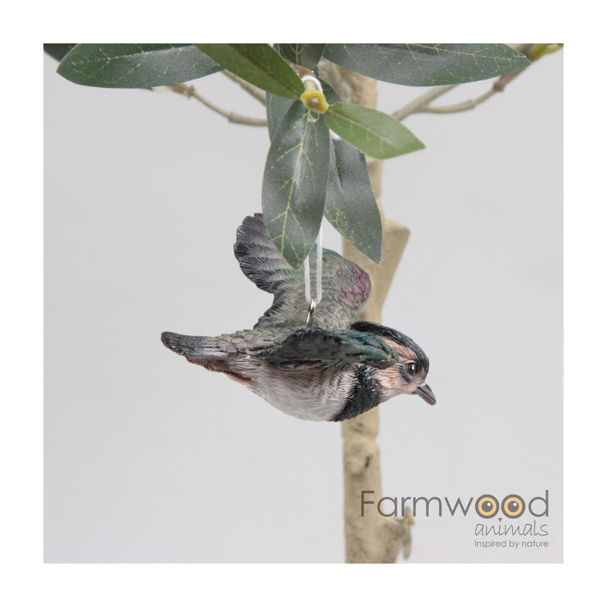 Farmwood animals vogel kievit vliegend 7.5x10.5x4cm polyresin