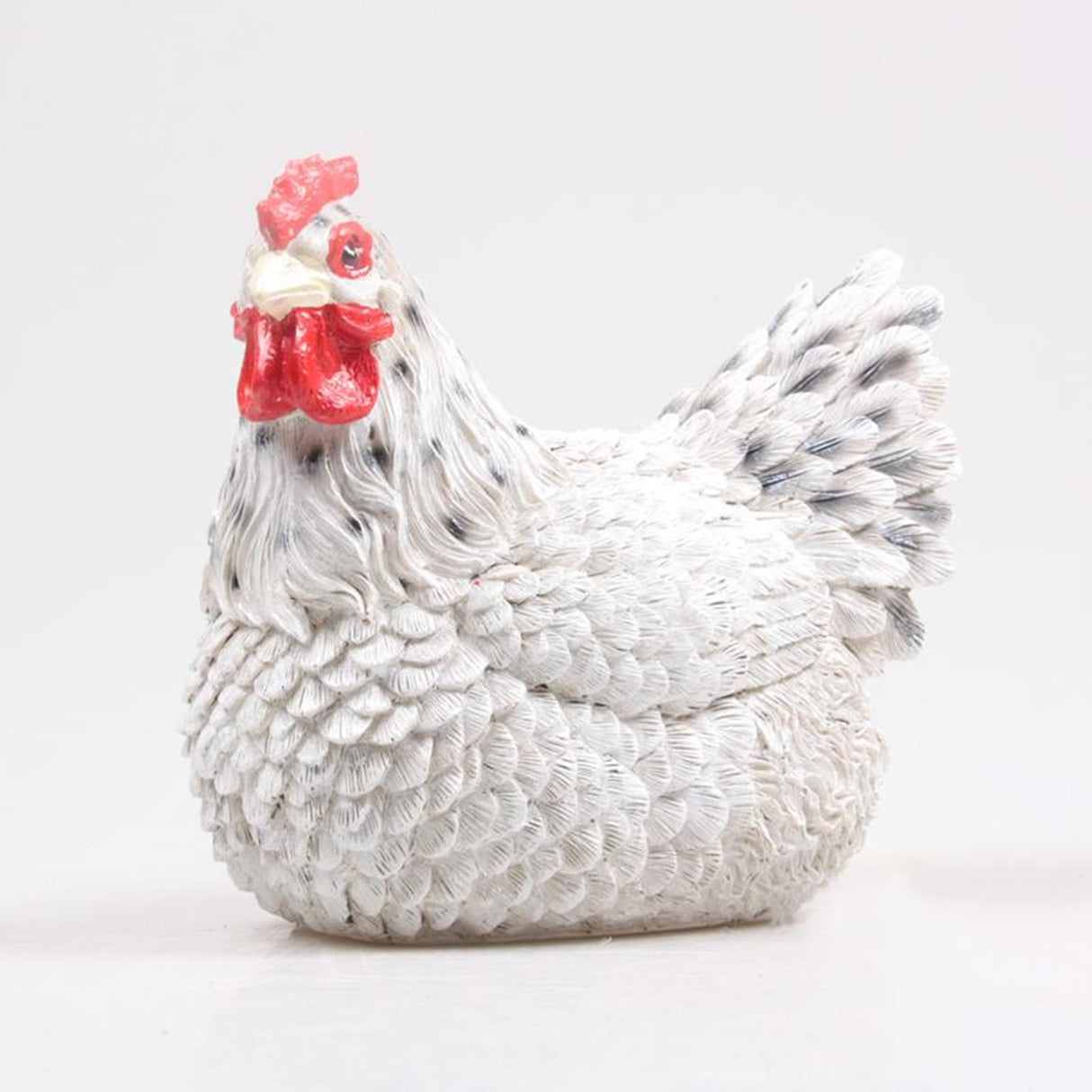 Farmwood animals tuinbeeld kip broedend mini wit 8x7x7,5cm