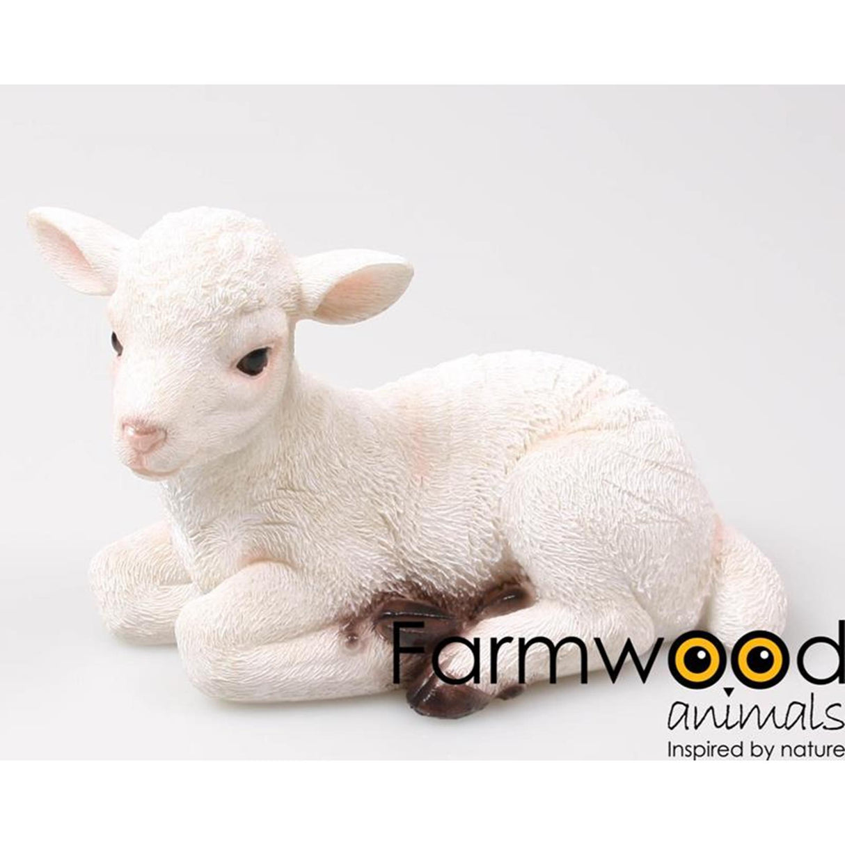 Farmwood Tiere Gartenstatue Lamm liegend weiß 19,5x11x12,5cm