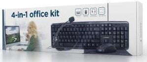 Enzo Gembird Heimarbeitsset, schwarze Tastatur, Maus + Matte und Headset – 9510121