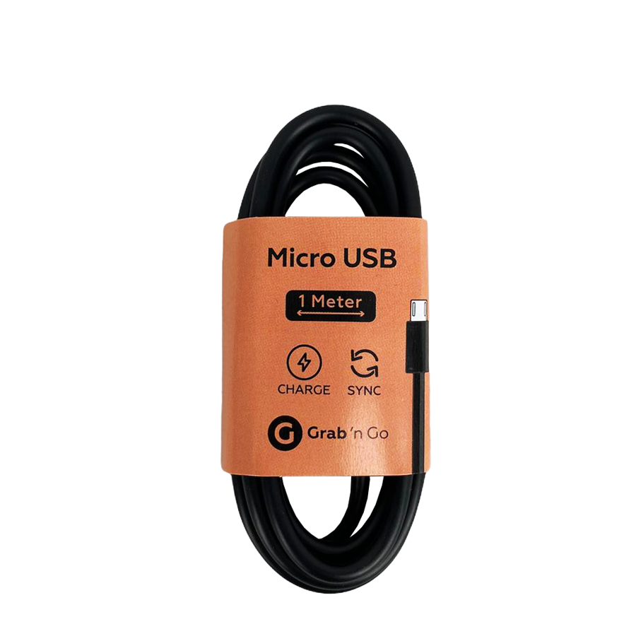 Grab 'n go kabel micro usb zwart 100 cm