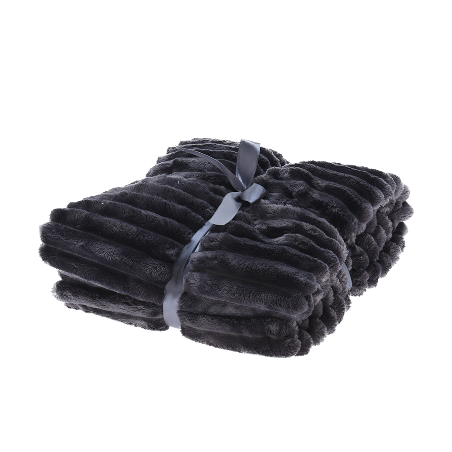 H s plaid rib petrol 130x150cm