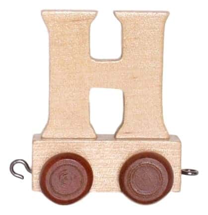 Bongers Spielzeug-Holzbuchstabe h mit Rädern 6 cm hoch