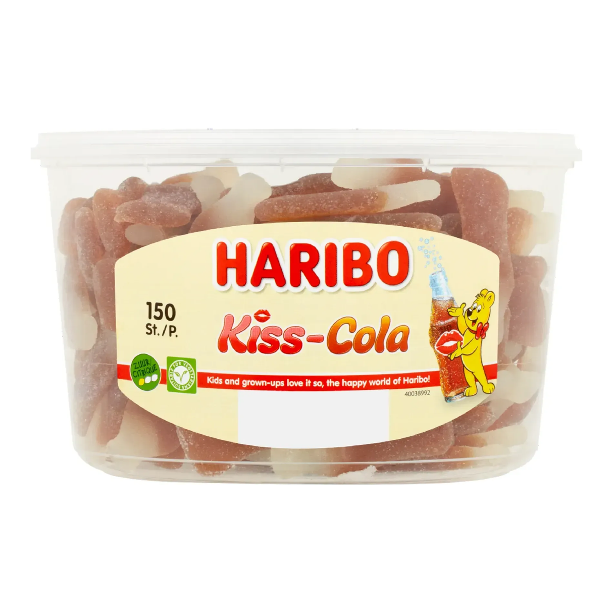 Haribo Kiss Cola – saurer Candy-Cola-Geschmack – 150 Stück Silo