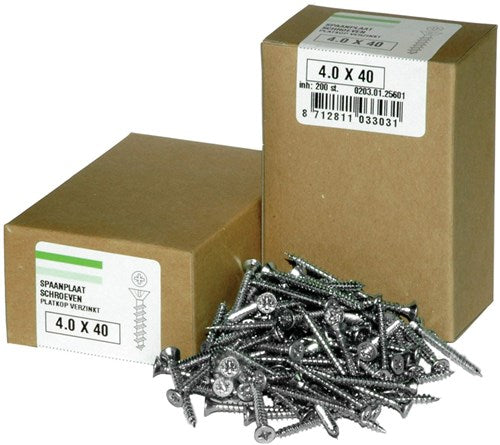 Hoenderdaal fasteners hoenderdaal spaanplaatschroef vz pk pz2 3.5x20 | 200 stuks - 0203.01.17001