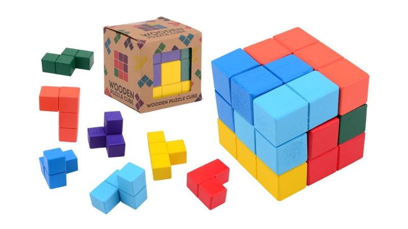 Johntoy Zauberwürfel aus Holz in Box, 7,5 cm