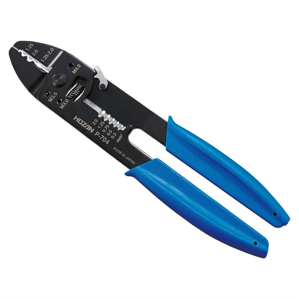 Hozan p-704 Crimpzange mit Kabelabisolierer 1,25 2,0 mm²