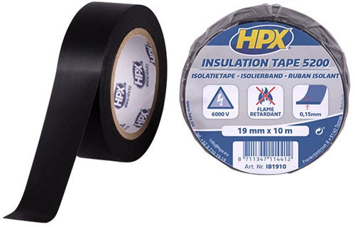 HPX PVC Isolationsband HPX 19 mm x 10 Meter schwarz