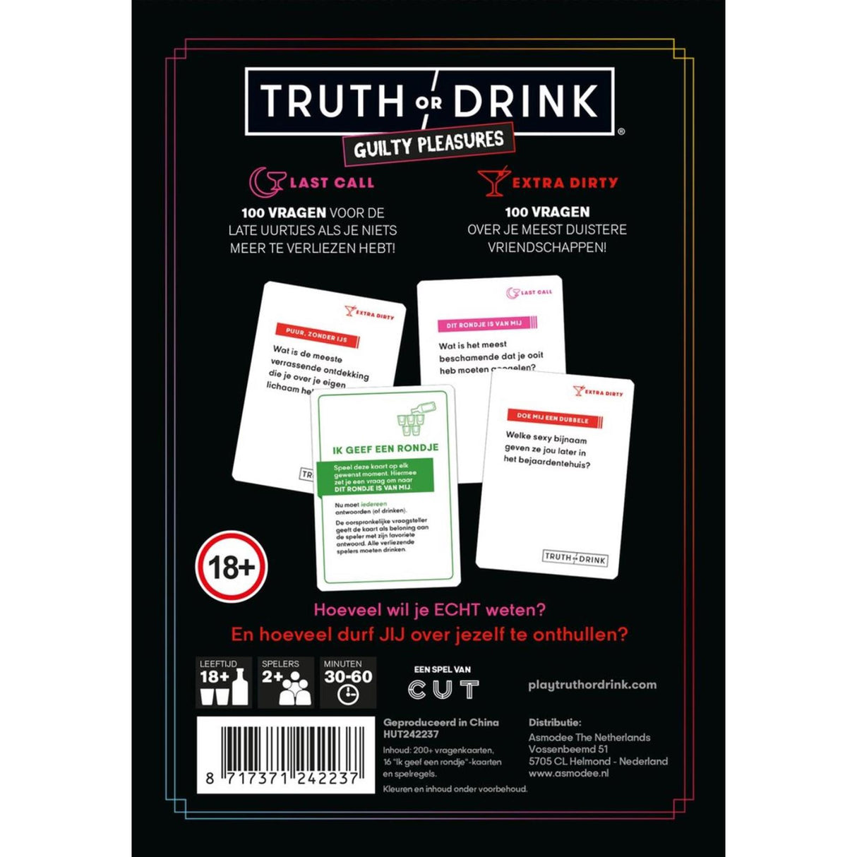 Spiel „Wahrheit oder Alkohol schuldige Vergnügungen“.
