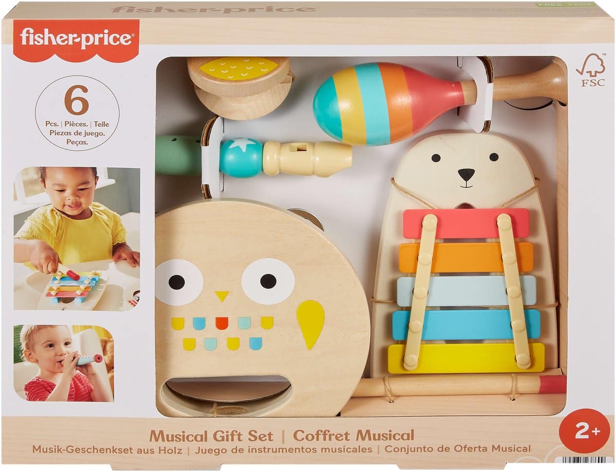 Mattel Fisher Price Holz-Musik-Geschenkset