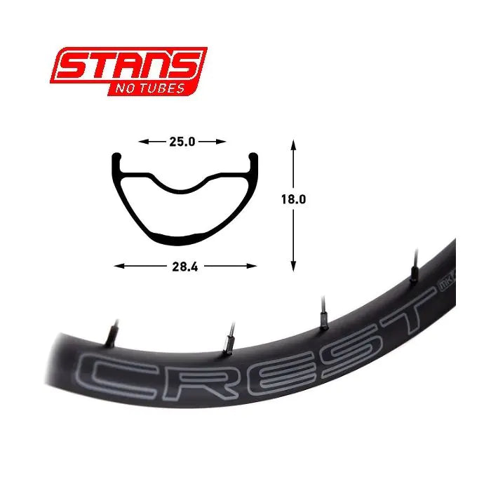Stans Notubes Felge Crest MK4 29 32h schwarz grau snt