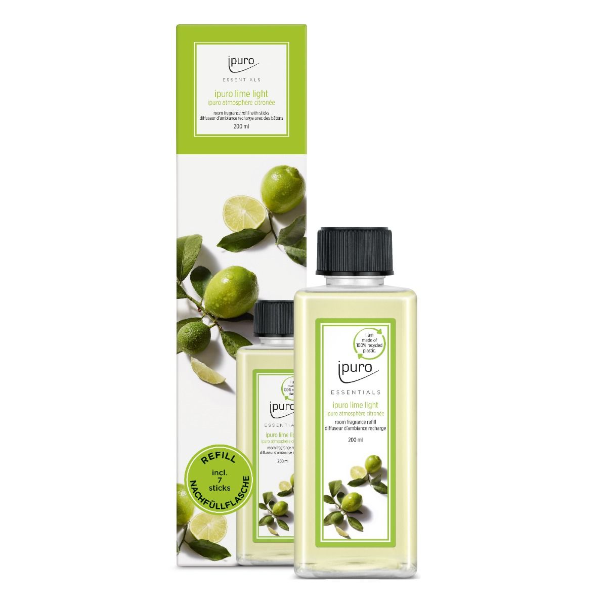 Ipuro Duftdiffusor-Nachfüllpackung Limettenlicht 200 ml