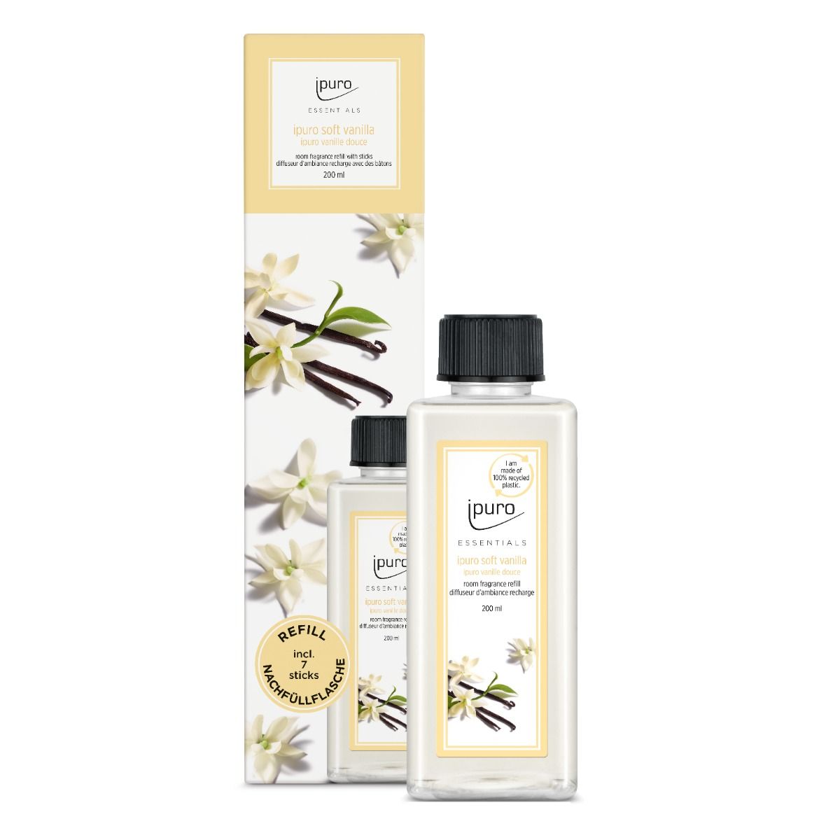 Ipuro Duftdiffusor-Nachfüllung, weiche Vanille, 200 ml