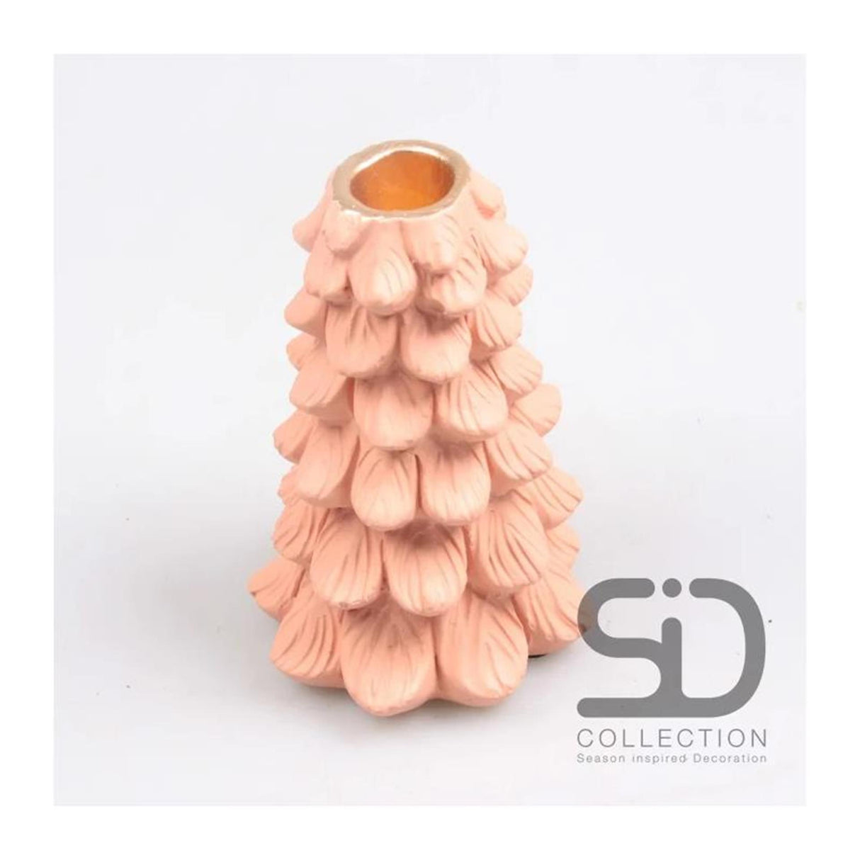 Season inspired decoration kaarsenstandaard 10x10x15 beigerood